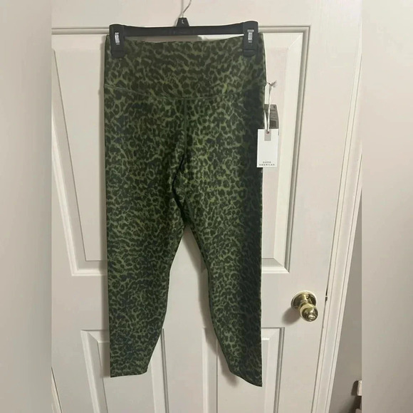 Good American Core Power Leggings Womens L 3 Green Pesto Leopard High Rise NWT - Picture 2 of 5